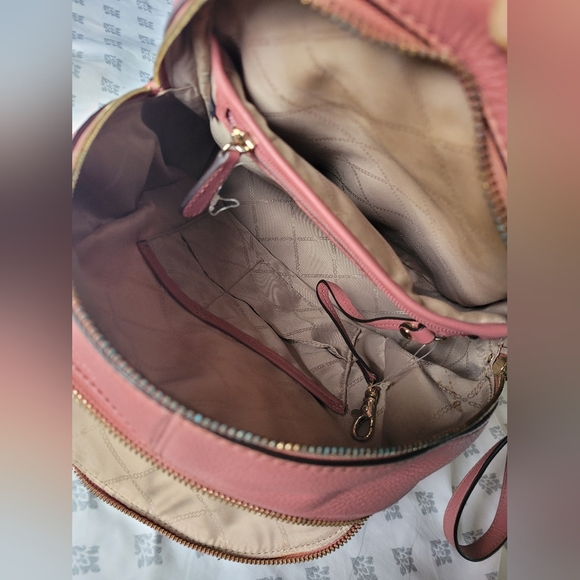 MICHAEL Michael Kors Rhea Zip Pink Medium Size Backpack - Picture 10 of 11